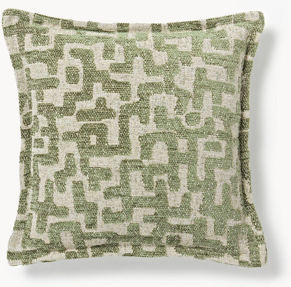 Viscose kussen Contia met ingeweven jacquard patroon