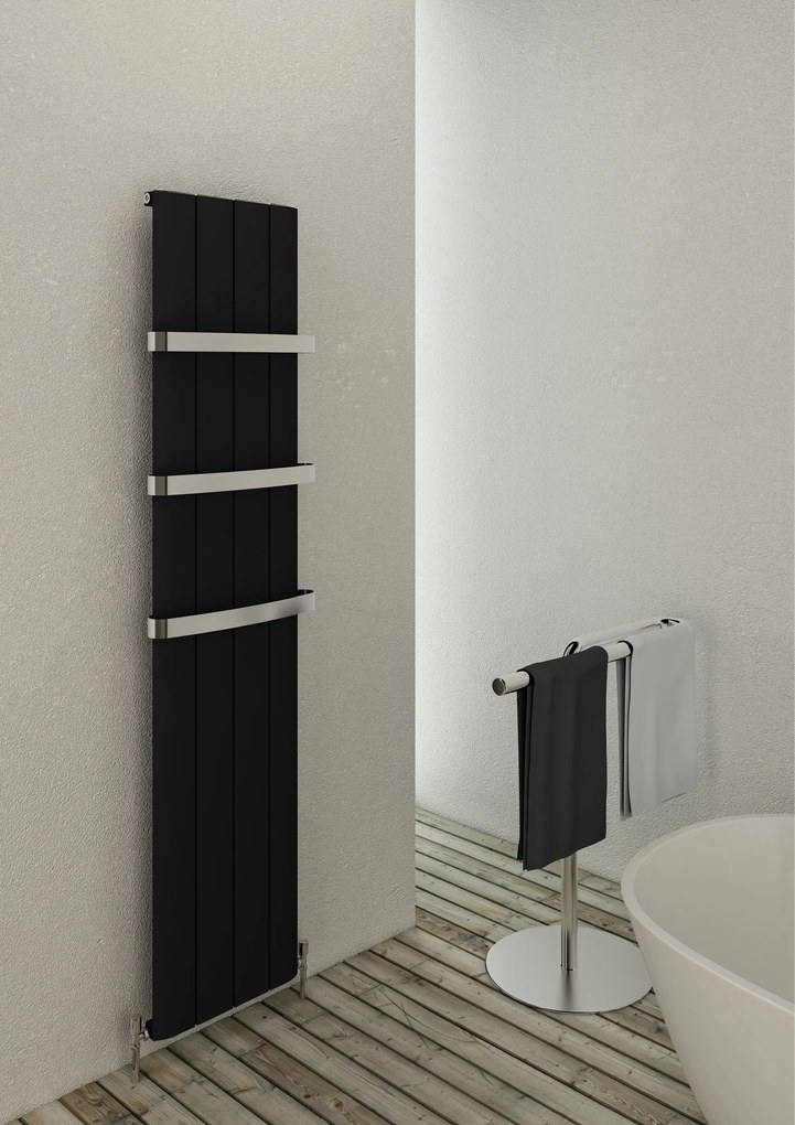 Eastbrook Peretti verticale aluminium radiator 180x47cm Mat zwart 1580 watt