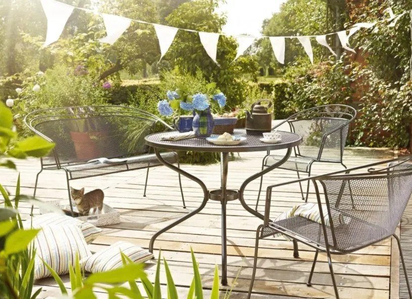 Elegance strekmetaal stapelbare tuinstoel - Antraciet