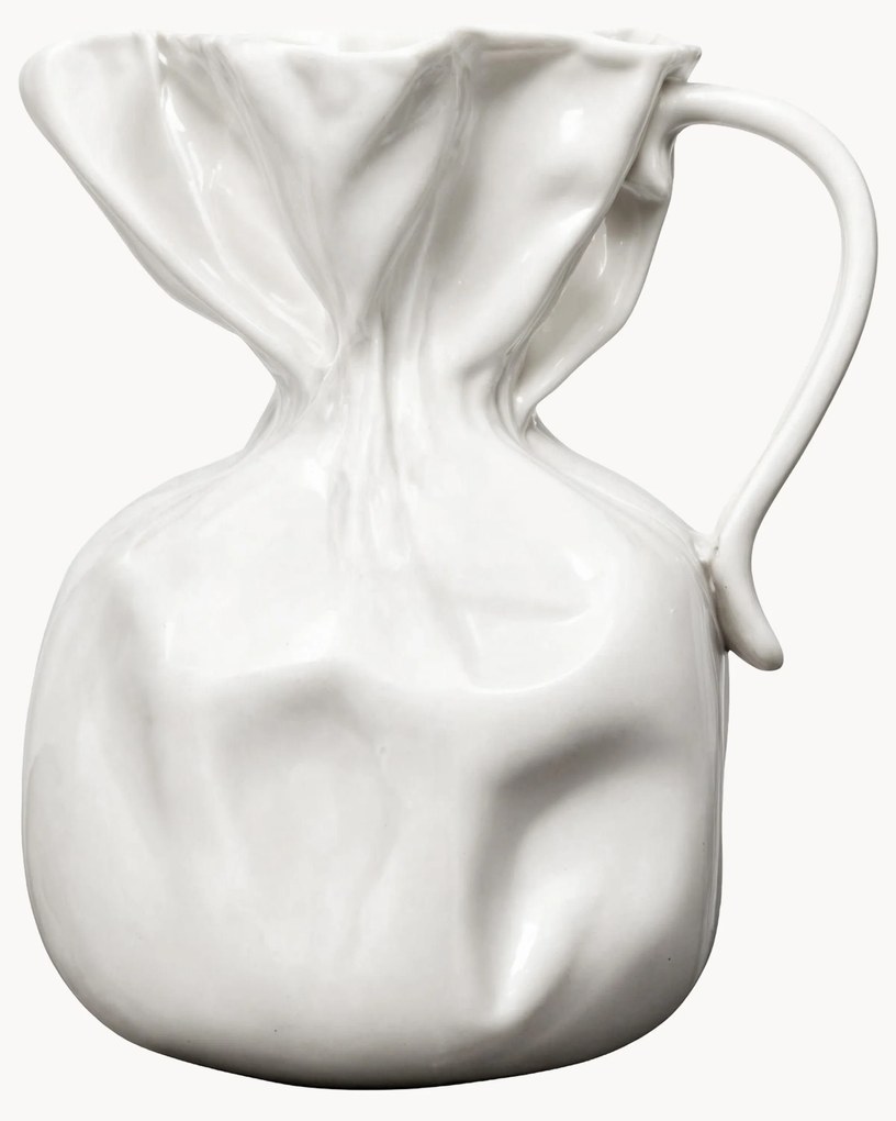 Vaas Crumple van porselein, H 26 cm