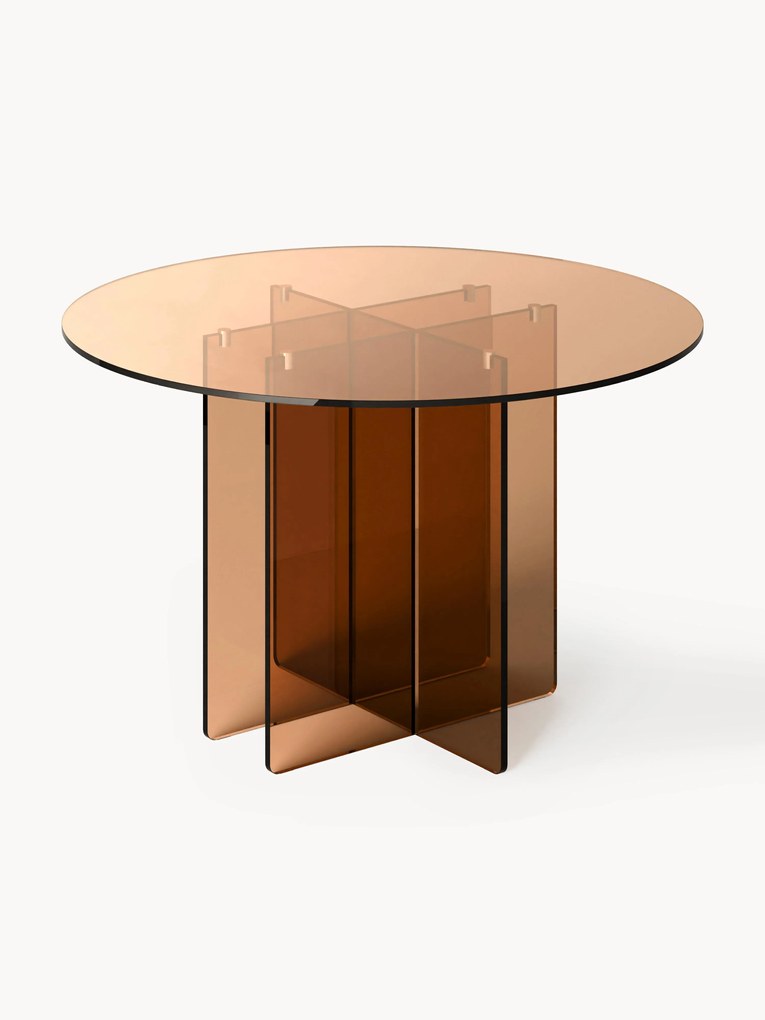 Ronde glazen eettafel Anouk, Ă 120 cm