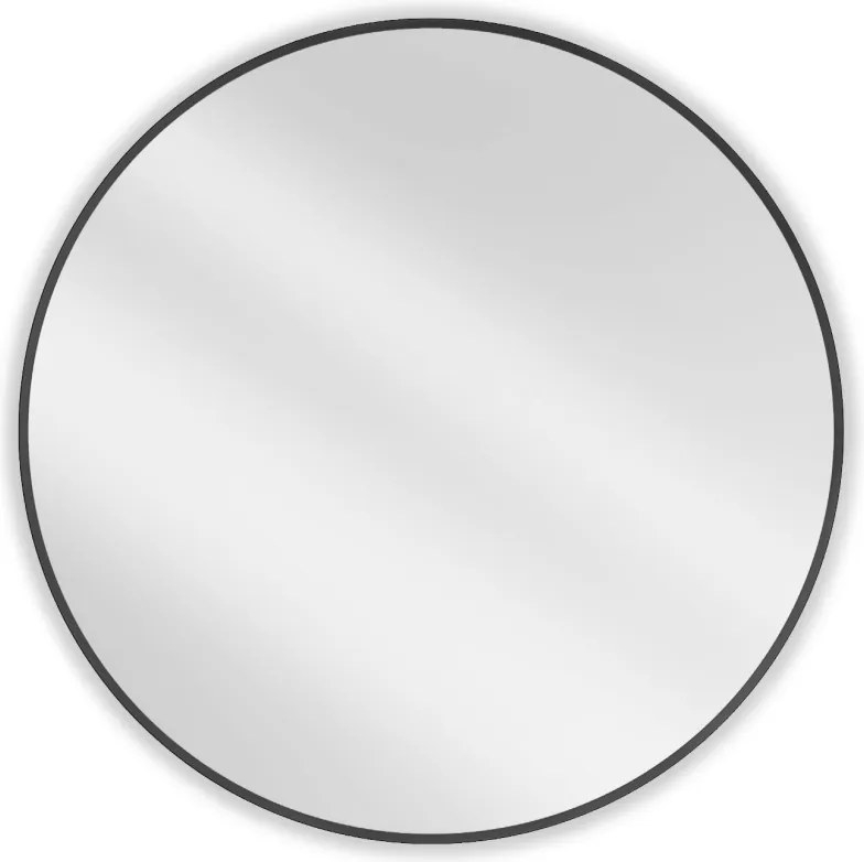 Mexen Loft ronde badkamerspiegel 90 cm, zwarte lijst - 9850-090-090-000-70