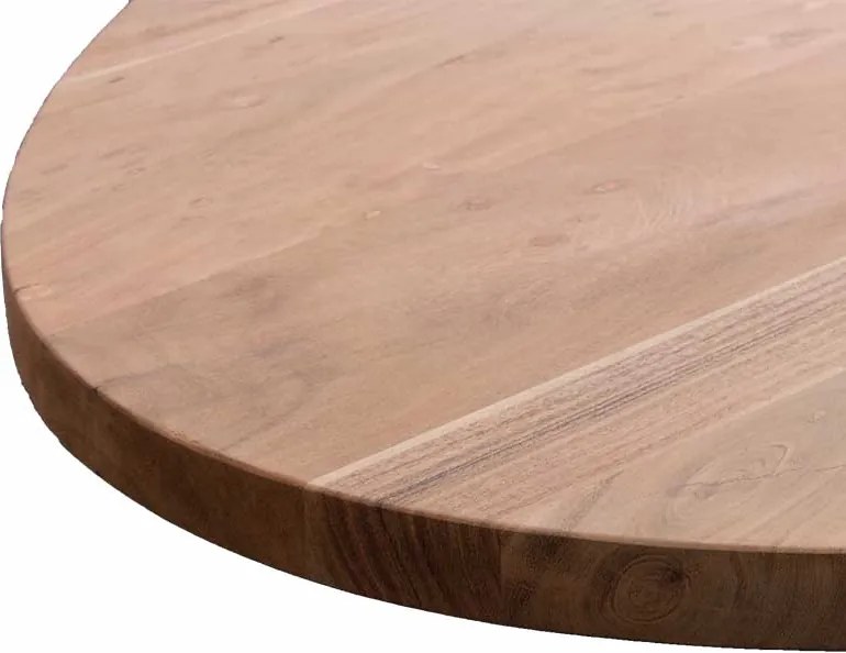 Boomstamtafel ovaal massief Acacia - 240 x 110 cm - Bladdikte 4 cm - Matrixpoot