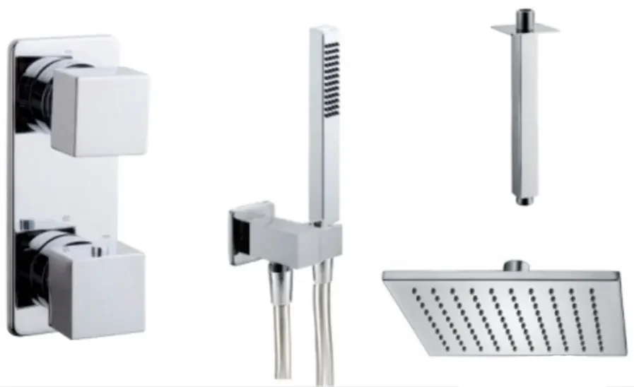 Mueller Cube inbouwregendouche, plafondarm 20cm kop