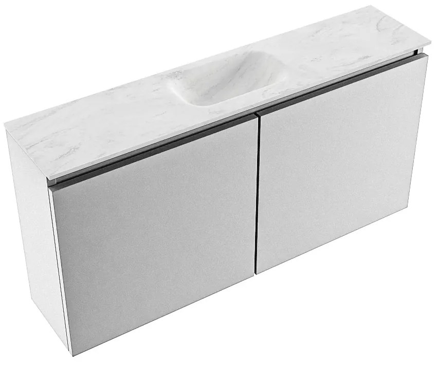 Mondiaz Ture DLux toiletmeubel 100cm plata met wastafel opalo midden zonder kraangat