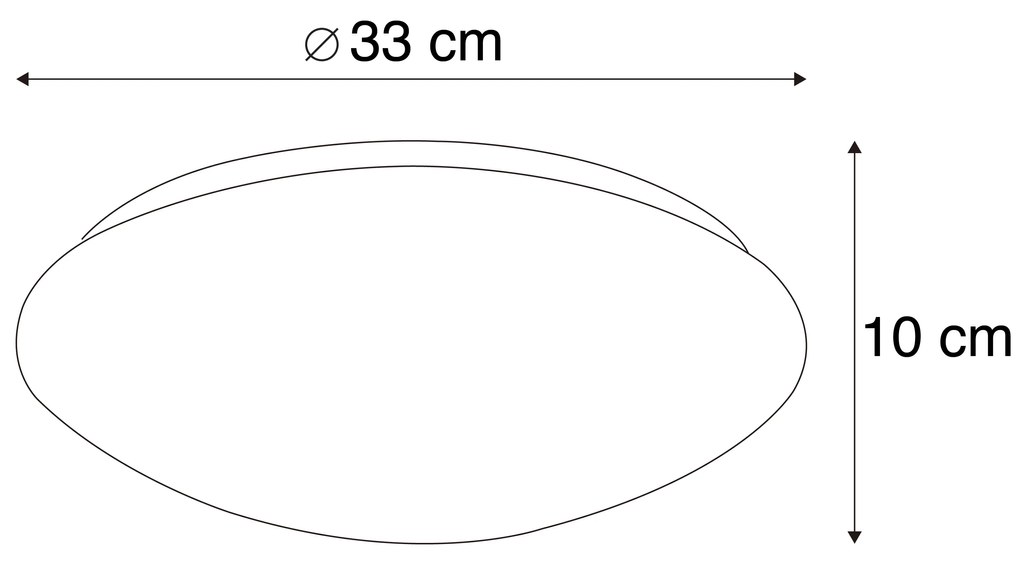 Plafondlamp wit 33 cm incl. LED en dimmer met afstandsbediening - Iene Modern rond Binnenverlichting Lamp