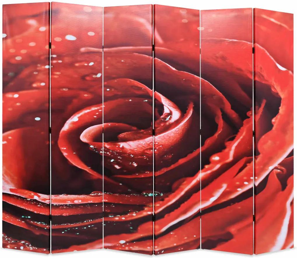 Kamerscherm inklapbaar roos 228x170 cm rood