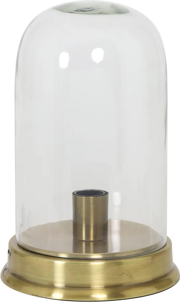 Lampvoet BOUALI - glas helder-antiek brons - S