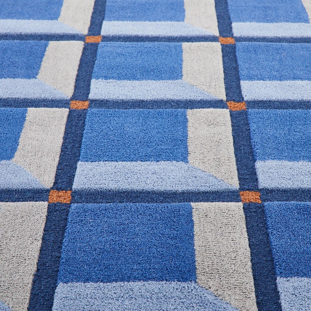 Wollen vloerkleed met geometrisch motief, Kimsa