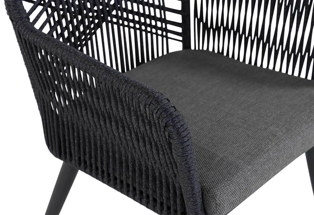 Tuinset 4 personen 180 cm Aluminium/wicker Grijs Coco Vedra/Matale