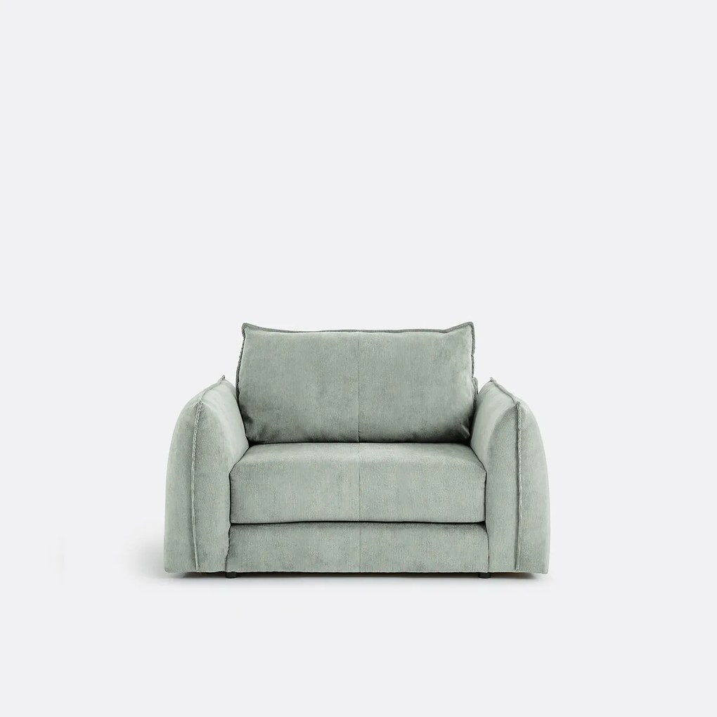 Rechte, uitklapbare fauteuil, 1-zits, van fijn geribd fluweel, TIKI
