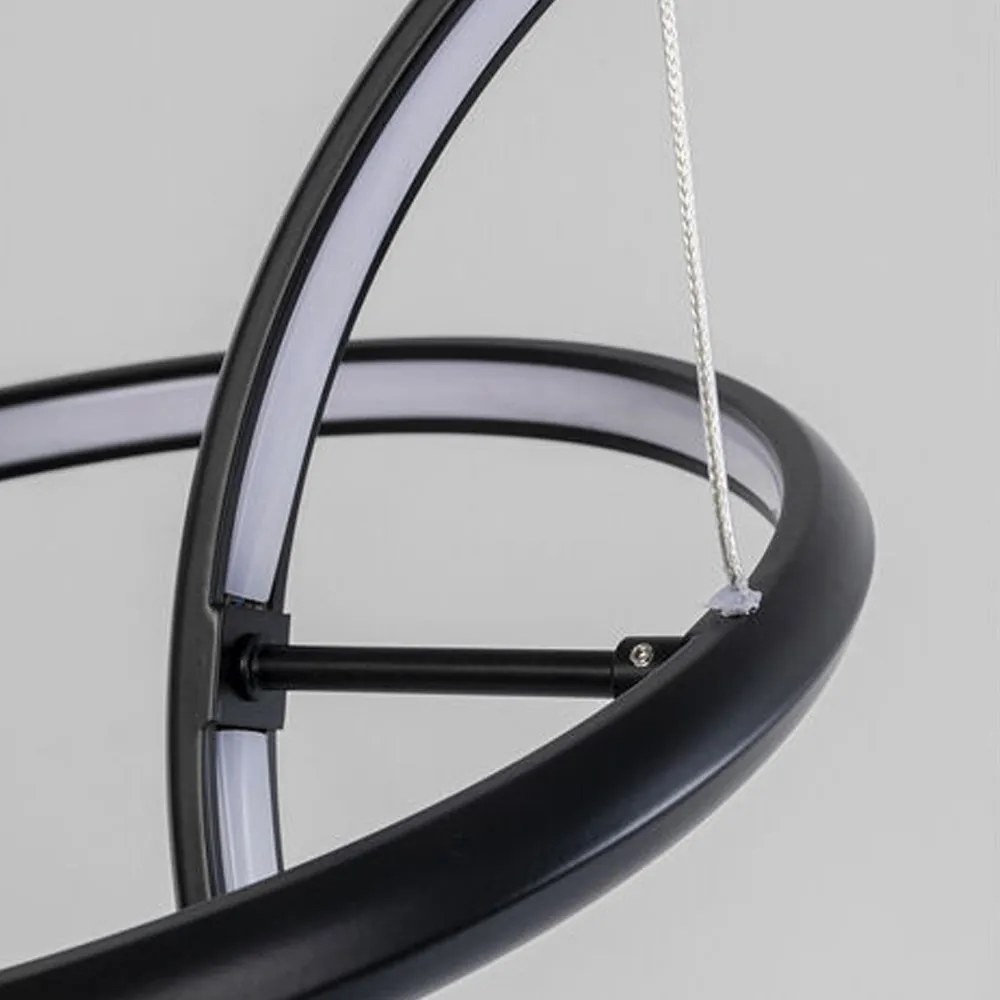 Design Hanglamp Zwarte LED Ringen