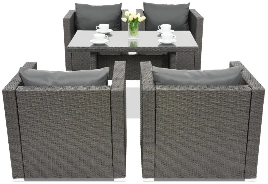 Roma Premium 4 Tuinpunt antraciet technorattan tuinmeubelen