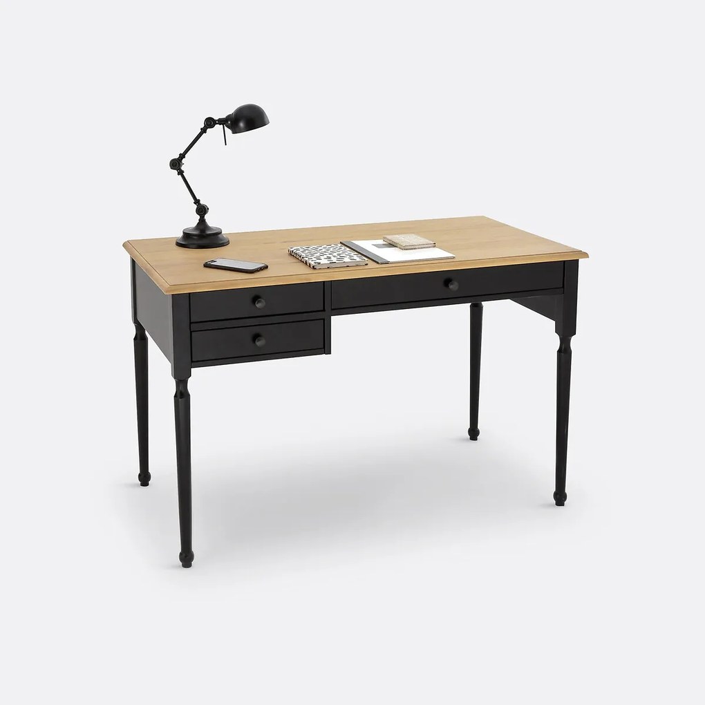 Massief grenen en MDF bureau