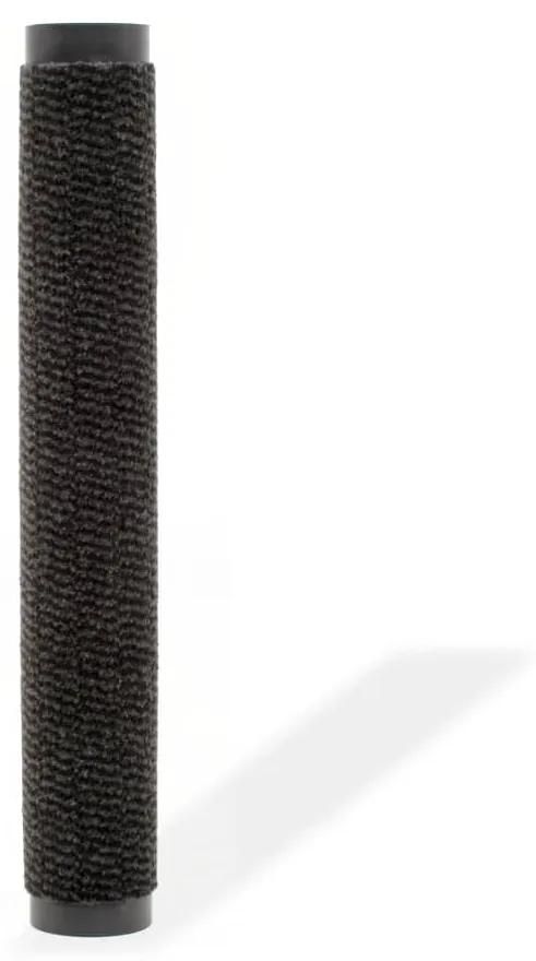 vidaXL Droogloopmat rechthoekig getuft 60x90 cm zwart