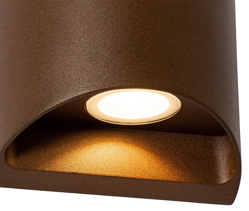 Moderne buiten wandlamp roestbruin incl. LED 2-lichts IP54 - Mal Modern IP54 Buitenverlichting