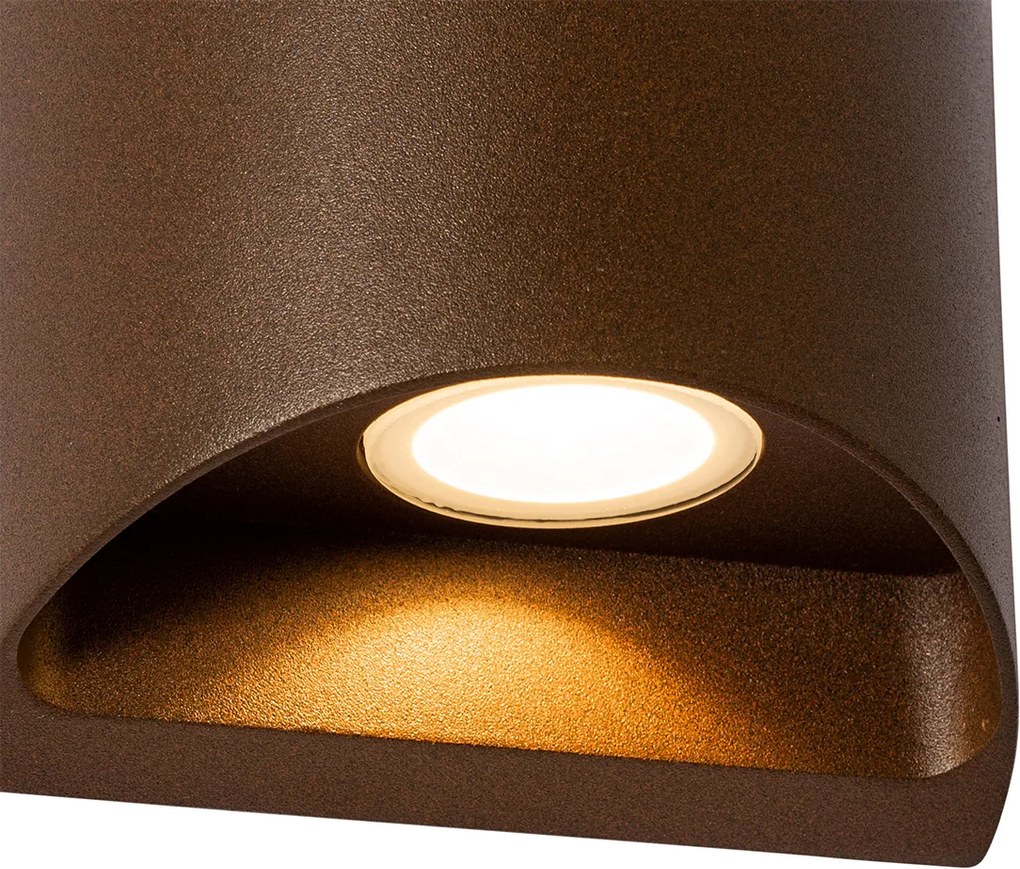 Moderne buiten wandlamp roestbruin incl. LED 2-lichts IP54 - Mal