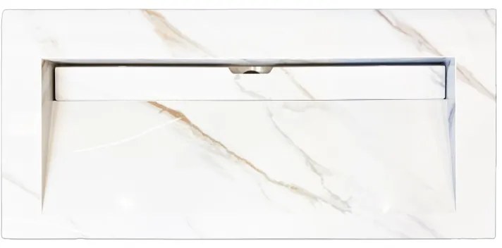 Lambini Designs Quri keramische wastafel 100cm marmer zonder kraangat