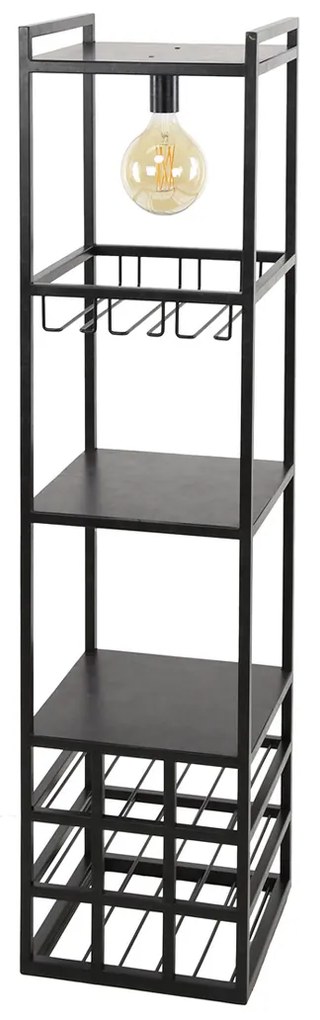 Metalen Wijnrek Met Lamp