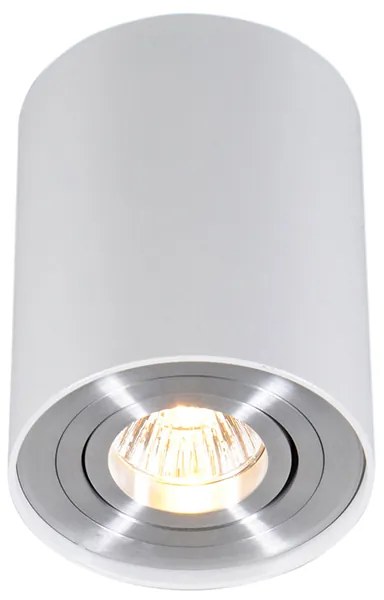 Moderne Spot / Opbouwspot / Plafondspot wit en staal draai- en kantelbaar - Rondoo up Design, Modern GU10 Binnenverlichting Lamp