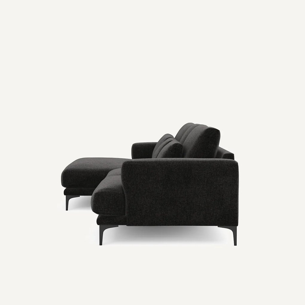 XL hoekbank links in chenille fluweel, MARSILE