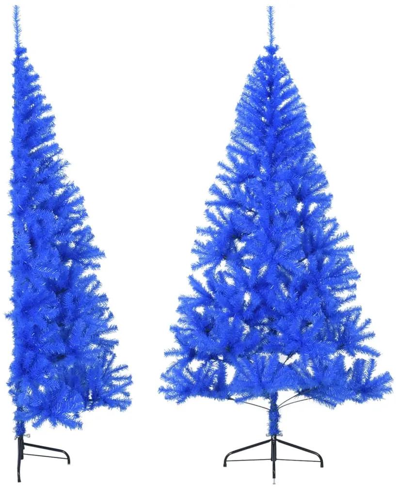 vidaXL Kunstkerstboom met standaard half 240 cm PVC blauw
