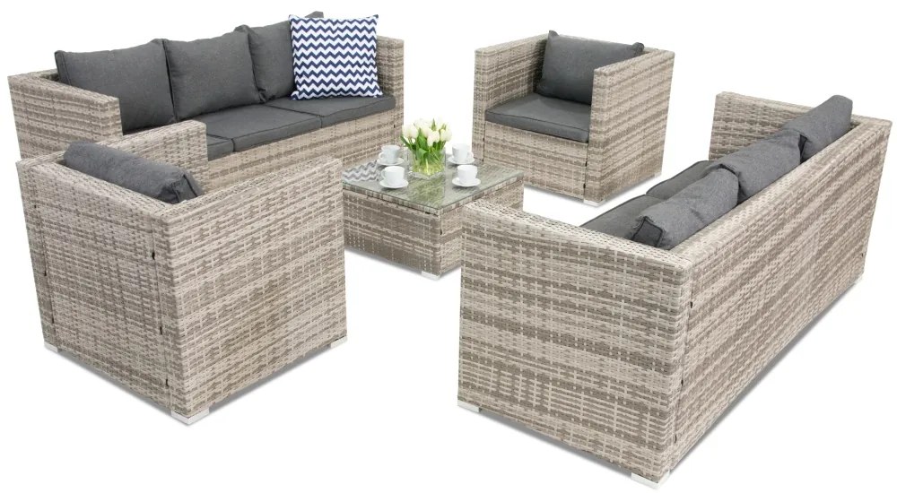 Roma Coffee 8 Tuinpunt grijs technorattan tuinmeubelen