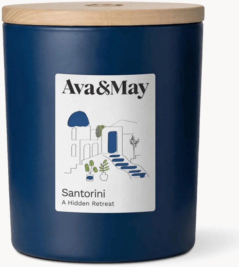 Geurkaars Santorini (rozemarijn, tonkaboon & cederhout)