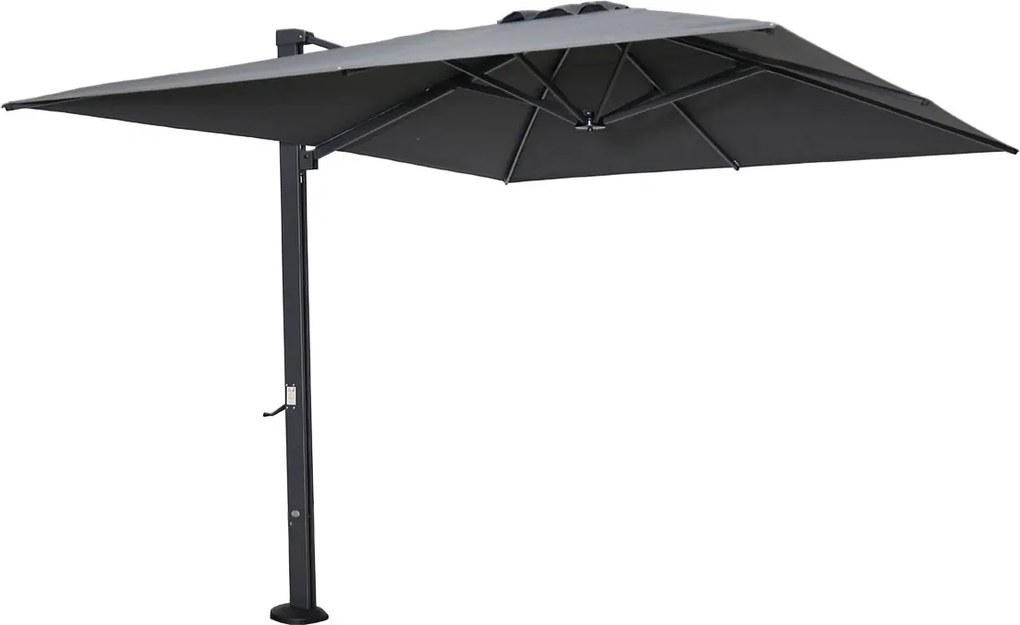 Garden Impressions Hawaii Emperor zweefparasol 300x400 cm – antraciet met carbon black frame