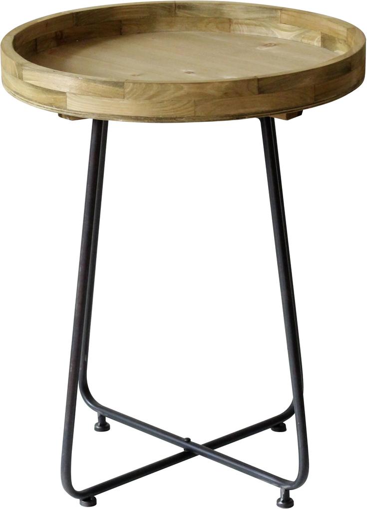 The Red Cartel | Bijzettafel Westwood large: diameter 75 cm x hooge 47,5 cm bruin bijzettafels grenen hout en metaal meubels tafels