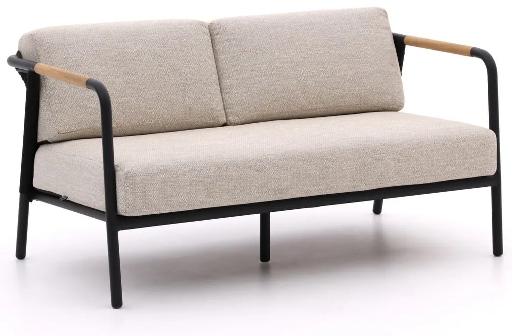 Loungebank Tuin Apple Bee  | Aluminium | 2 personen | Tuinbank Zwart | 136cm | Incl. kussens | Kees Smit Tuinmeubelen
