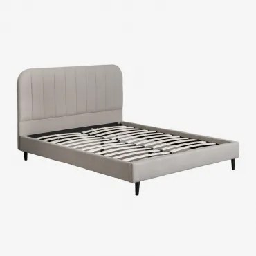 Maialen Gestoffeerd Bed Stof Grijs – Taupe – Koel & 150 X 200 Cm - Sklum