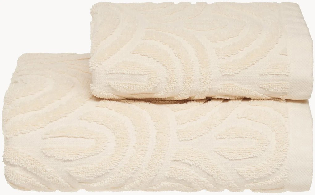 Jacquard handdoekenset Petra van katoen, 2-delig