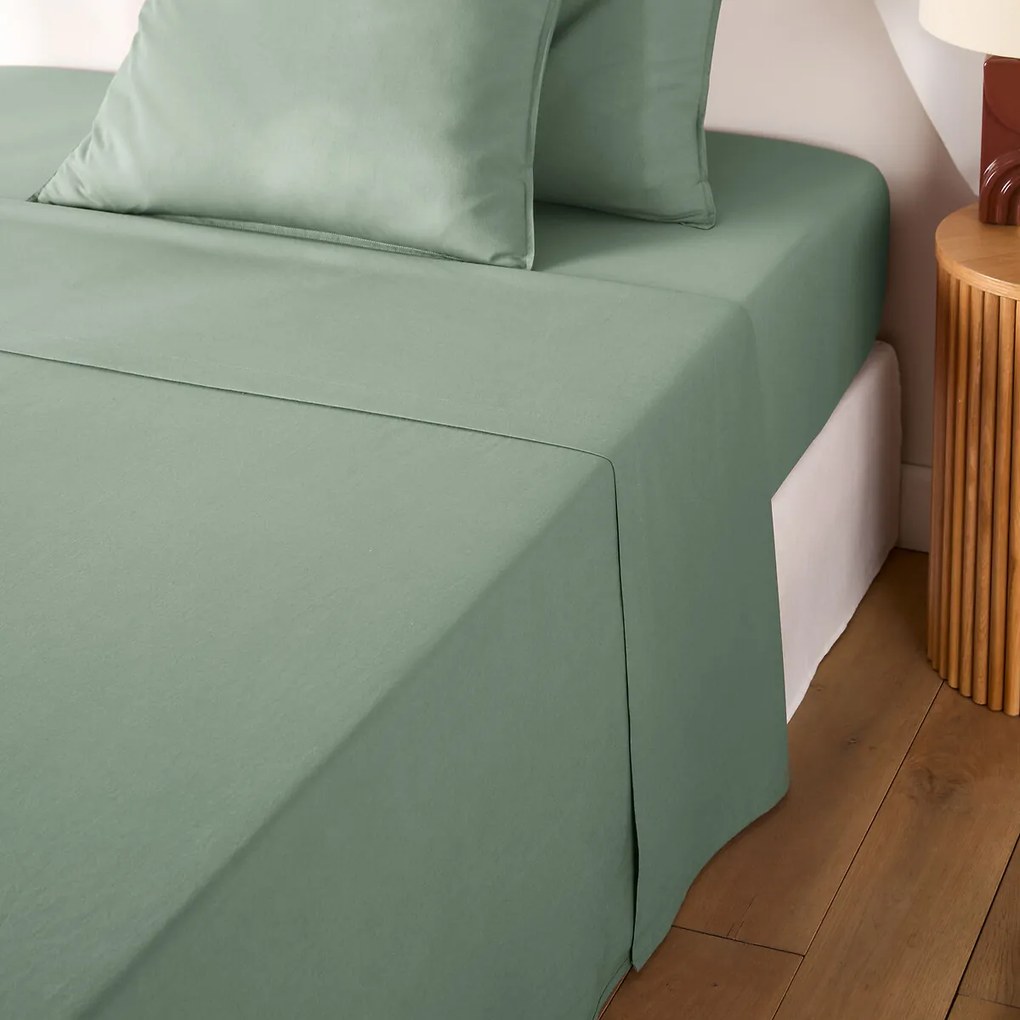 Effen plat laken in gewassen katoen, Scenario