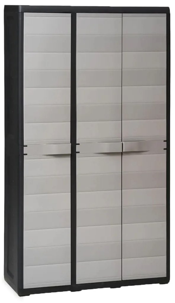 vidaXL Tuinkast met 4 schappen zwart en grijs