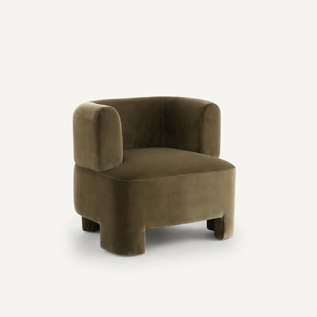 Fauteuil in fluweel, klein model, Darrel