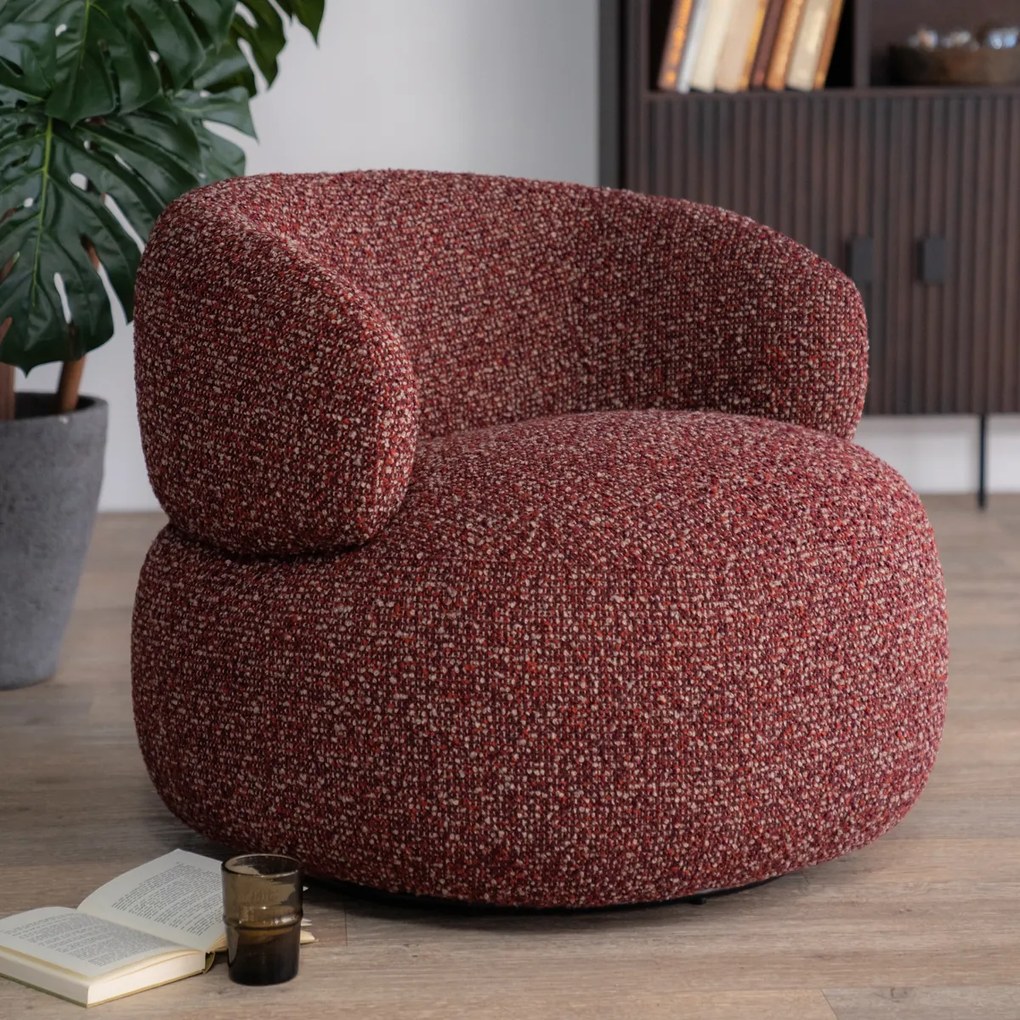 Ronde Fauteuil Draaibaar Rood
