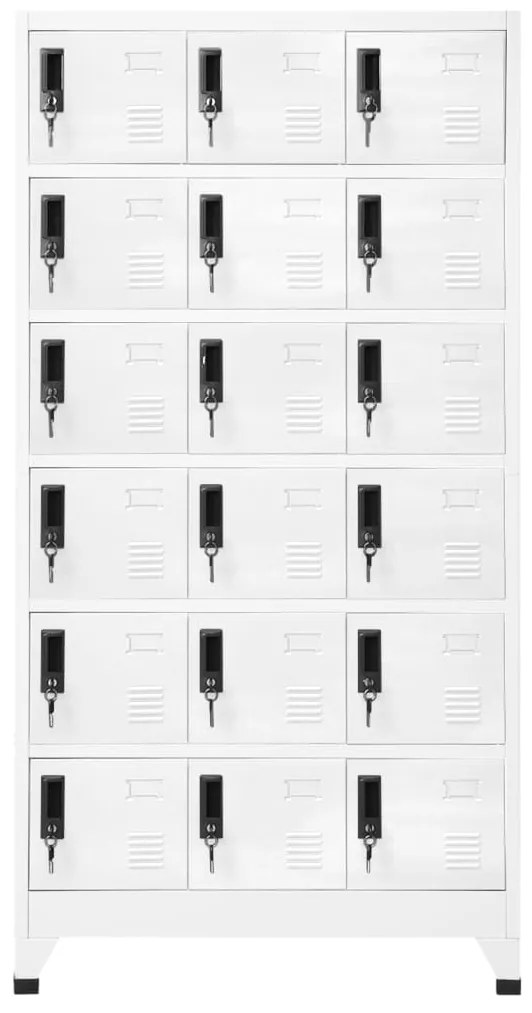 vidaXL Lockerkast 90x40x180 cm staal wit