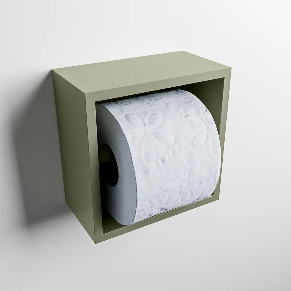 Mondiaz Easy Cube toilet rolhouder 16x8.6cm army