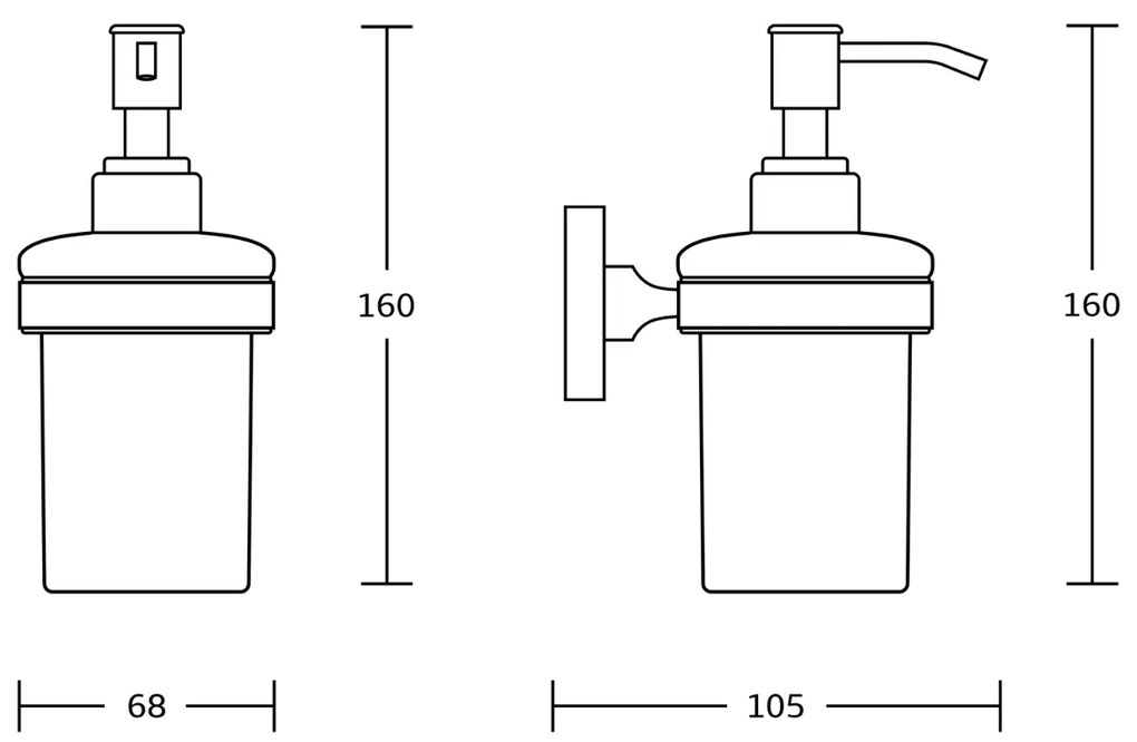 Aqualine Samba zeepdispenser chroom