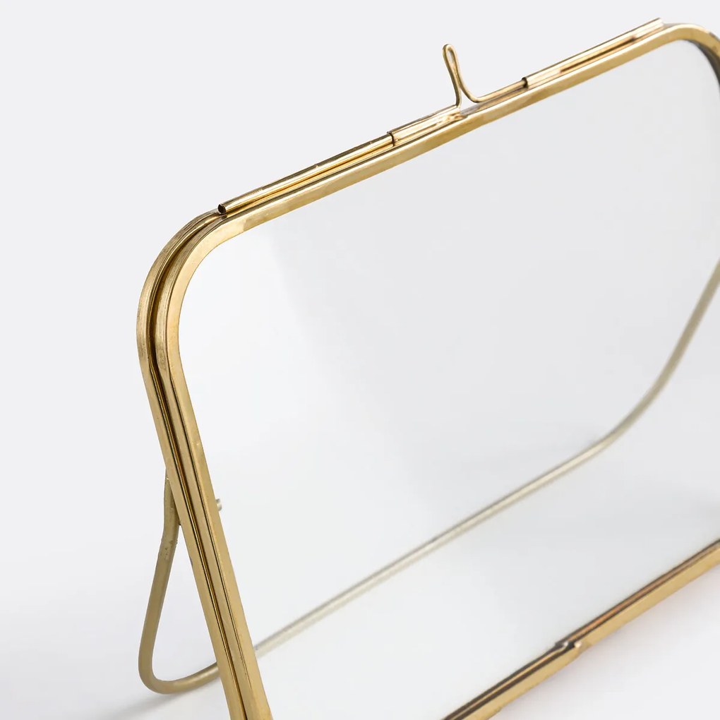 Staand fotokader in messing en glas, H18 cm, Uyova