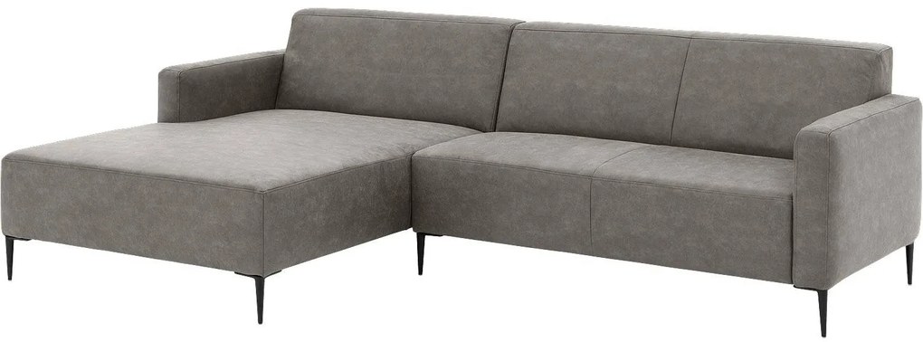 Goossens Key West grijs, micro leer, 2,5-zits, modern design