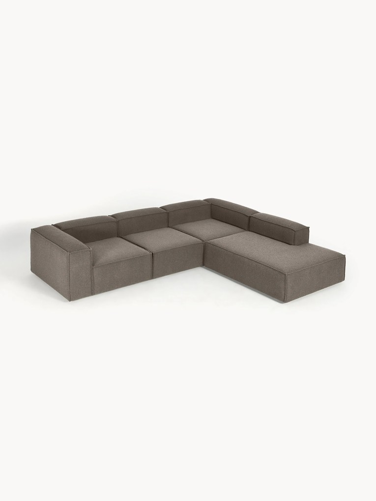 Bouclé modulaire hoekbank Lennon (4-zits)