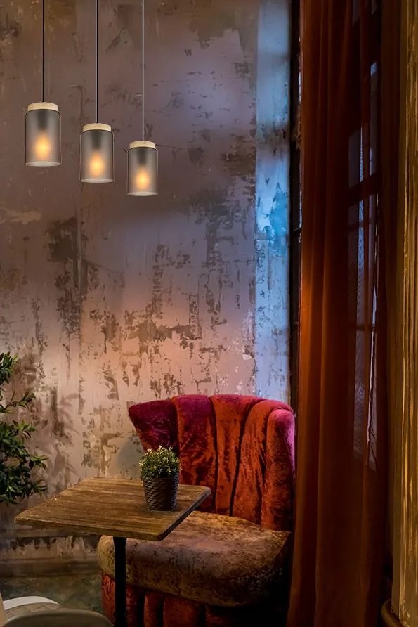 Hanglamp APP1812-3CP Frosted Grey