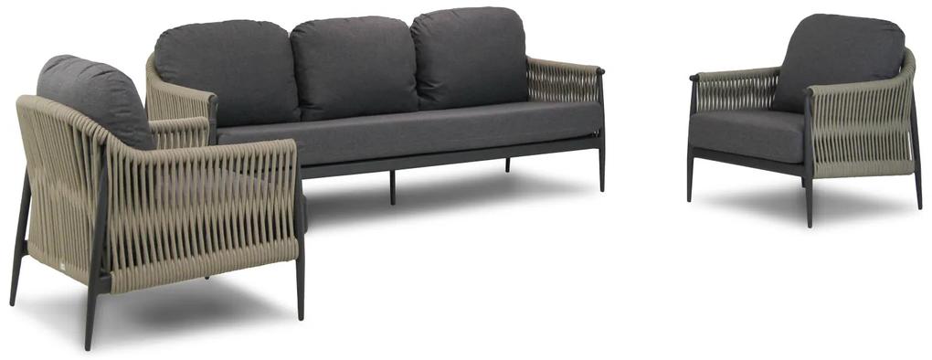Stoel en Bank Loungeset Rope Taupe 5 personen Coco Lucia
