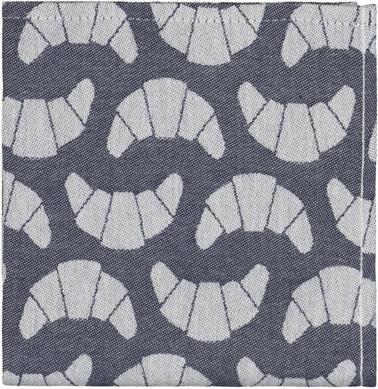 Theedoek 65x65 Katoen - Blauw Croissant