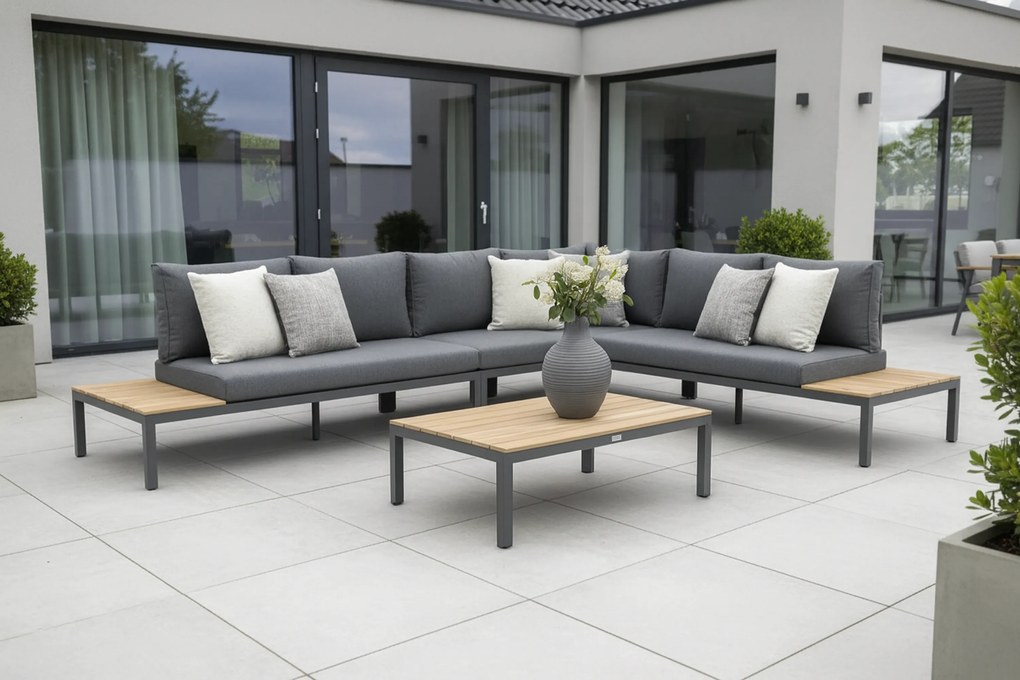 Loungeset 6 personen Aluminium Grijs Lifestyle Garden Furniture Palm Beach