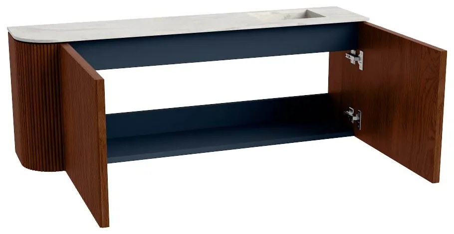Mondiaz Joya DLux 110cm toiletmeubel ronding links ruby met wastafel faye rechts zonder kraangat ostra