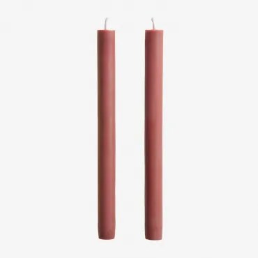Set Van 2 Decoratieve Kaarsen Soraia Terracota - Sklum