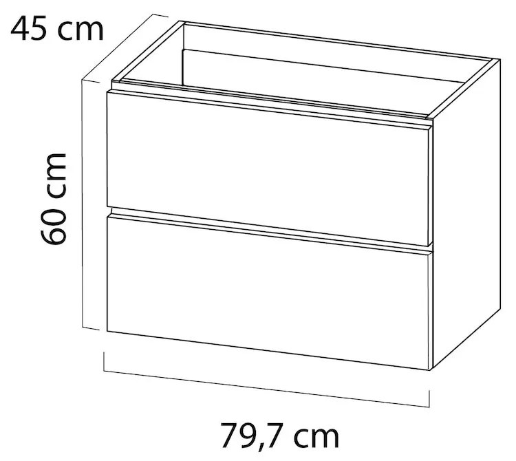 Tiger Loft onderkast 80cm mat zwart